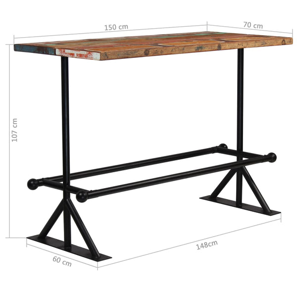 Bar-Set 7-tlg. Massives Altholz Mehrfarbig