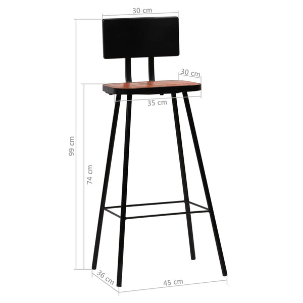 Bar-Set 7-tlg. Massives Altholz Mehrfarbig