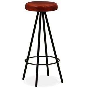 vidaXL Bar Stools 2 pcs. Genuine Leather