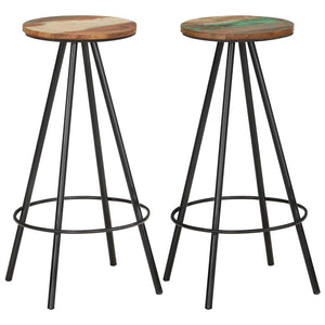 vidaXL Tabourets de bar 2 pcs Bois de récupération massif