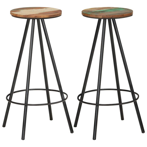 vidaXL Tabourets de bar 2 pcs Bois de récupération massif