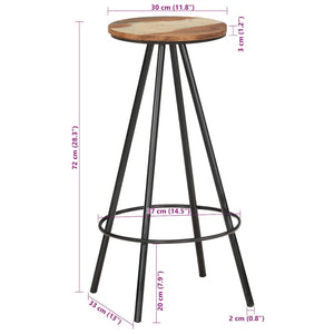 vidaXL Tabourets de bar 2 pcs Bois de récupération massif