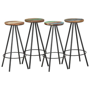 vidaXL Tabourets de bar 4 pcs Bois de récupération massif