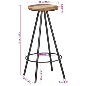 vidaXL Tabourets de bar 4 pcs Bois de récupération massif