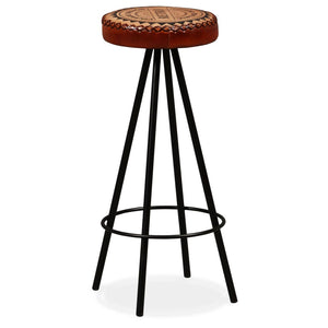 vidaXL Bar Stools 2 pcs. Genuine Leather