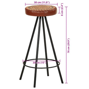 vidaXL Tabourets de Bar 4 pcs Cuir véritable