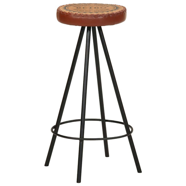vidaXL Tabourets de Bar 4 pcs Cuir véritable