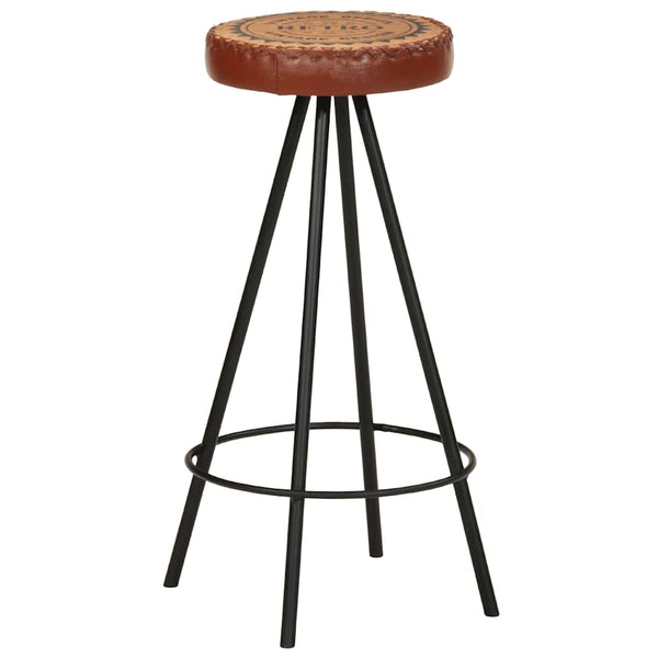 vidaXL Tabourets de Bar 4 pcs Cuir véritable