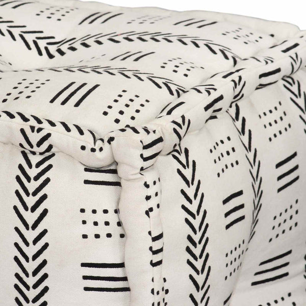 Pouffes Geometrisch Grau und Weiß 40 x 40 x 40 cm Stoff
