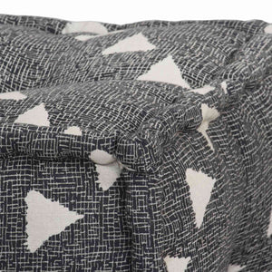 Pouffes Geometrisch Grau und Weiß 40 x 40 x 40 cm Stoff