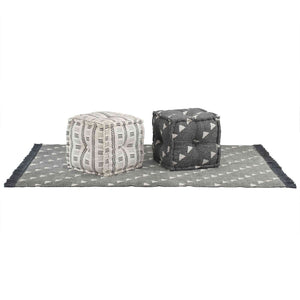 Pouffes Geometrisch Grau und Weiß 40 x 40 x 40 cm Stoff
