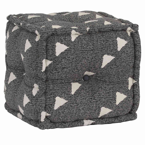 Pouffes Geometrisch Grau und Weiß 40 x 40 x 40 cm Stoff