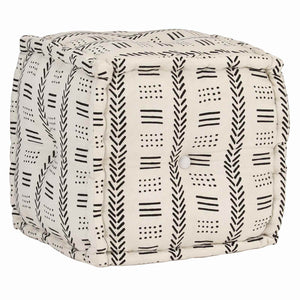 Pouffes Geometrisch Grau und Weiß 40 x 40 x 40 cm Stoff
