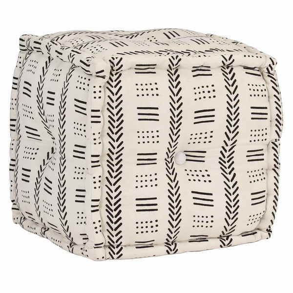 Pouffes Geometrisch Grau und Weiß 40 x 40 x 40 cm Stoff
