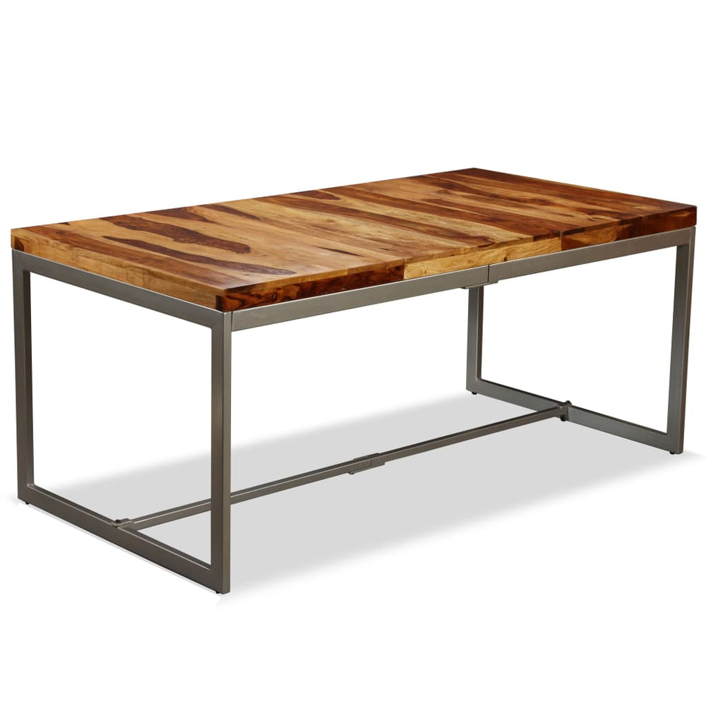 vidaXL Table de salle à manger en bois d'acacia massif et acier 180 cm