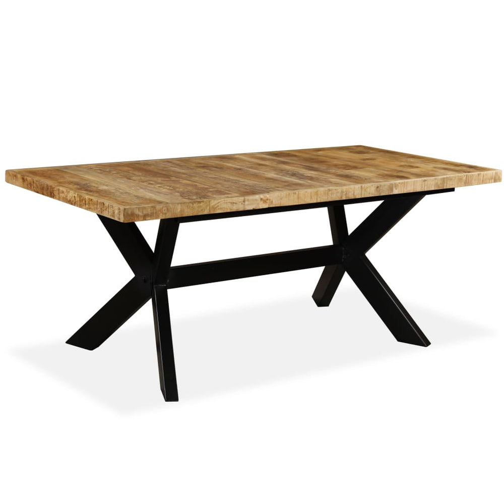 vidaXL Table de salle à manger en bois de manguier massif et acier 180 cm