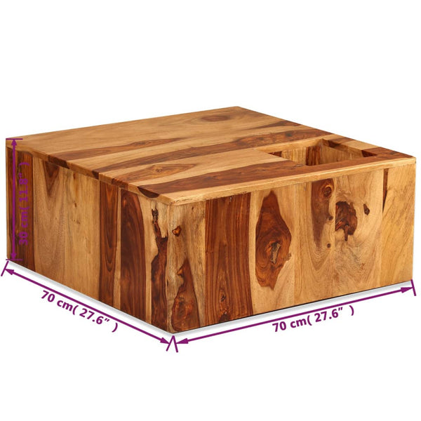 Couchtisch Massivholz Akazie 70x70x30 cm