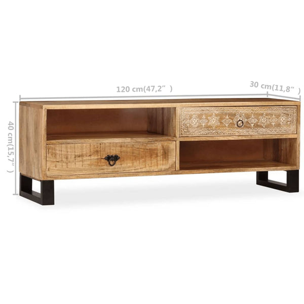TV-Schrank Massivholz Mango 120x30x40 cm