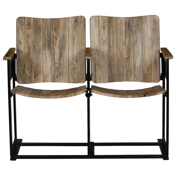 2-Sitzer-Bank Massivholz Mango und Stahl