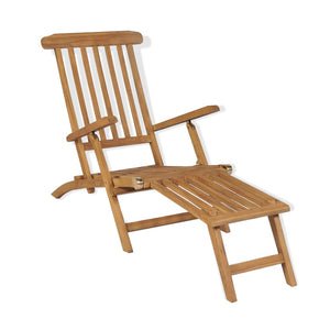 Teak Liegestuhl mit Fußteil