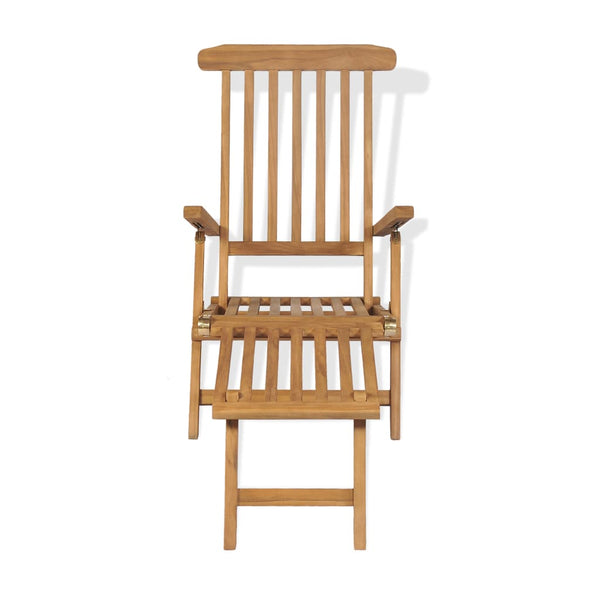 Teak Liegestuhl mit Fußteil
