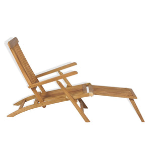 Teak Liegestuhl mit Fußteil