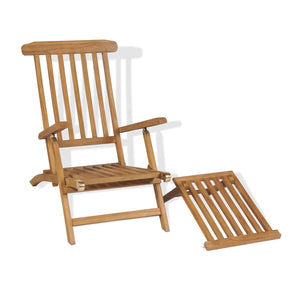 Teak Liegestuhl mit Fußteil