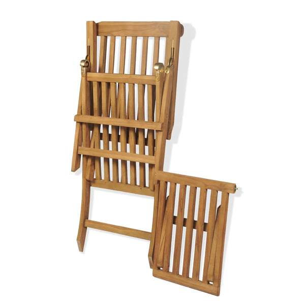 Teak Liegestuhl mit Fußteil