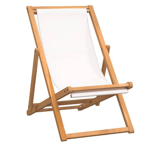 Teak Liegestuhl Creme 56x105x96 cm