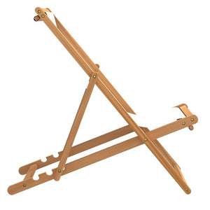 Teak Liegestuhl Creme 56x105x96 cm