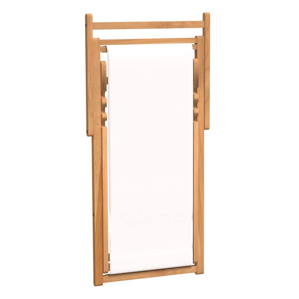 Teak Liegestuhl Creme 56x105x96 cm