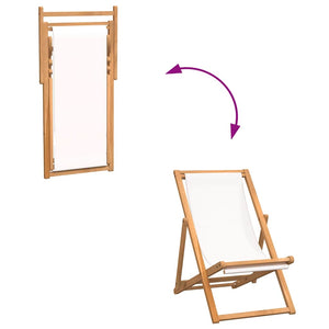 Teak Liegestuhl Creme 56x105x96 cm