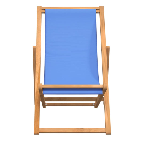 Teak Liegestuhl Blau, 56x105x96 cm