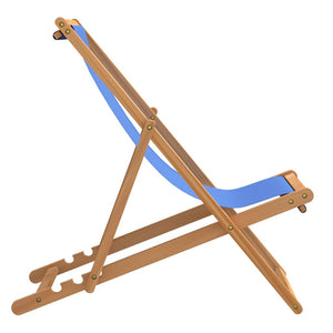 Teak Liegestuhl Blau, 56x105x96 cm
