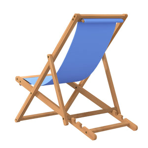 Teak Liegestuhl Blau, 56x105x96 cm