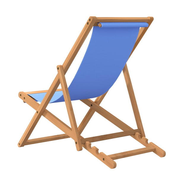 Teak Liegestuhl Blau, 56x105x96 cm