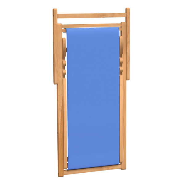 Teak Liegestuhl Blau, 56x105x96 cm