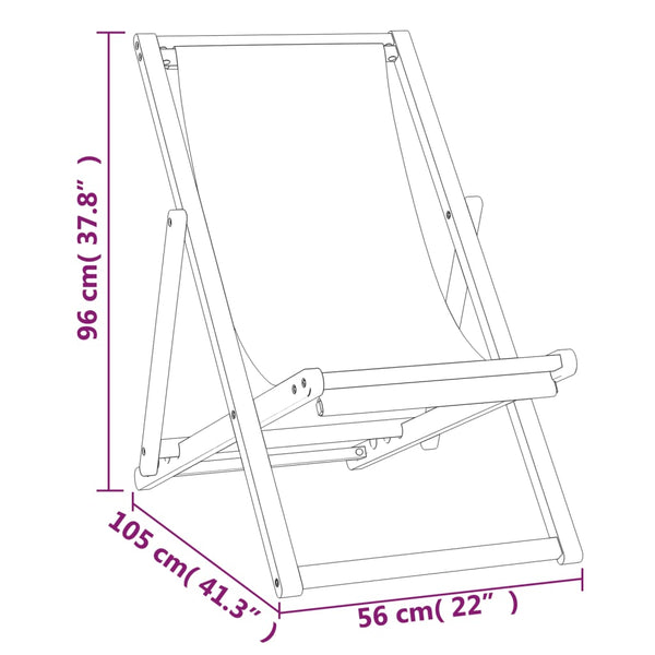 Teak Liegestuhl Blau, 56x105x96 cm