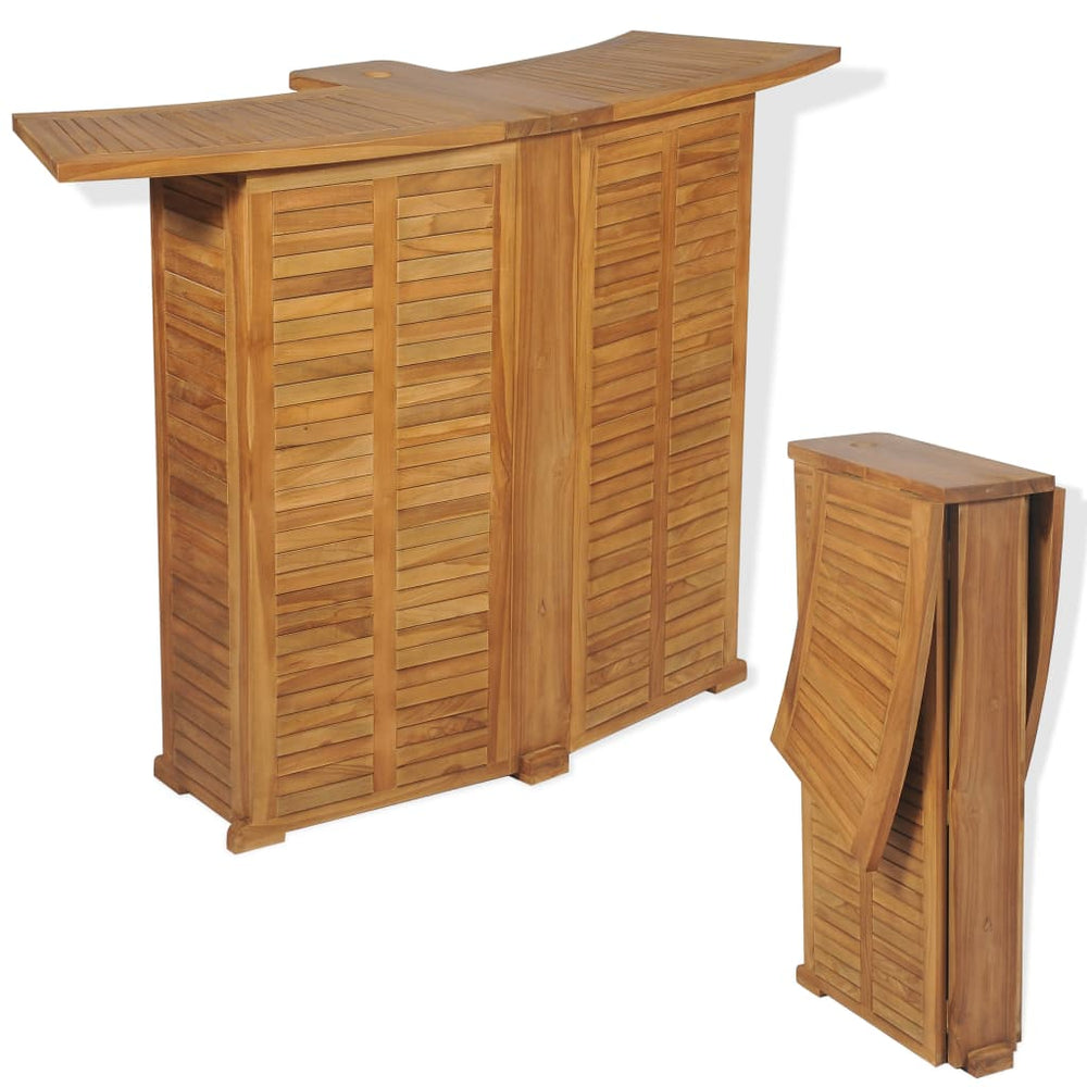 Klappbarer Bartisch Teak Massivholz 155cm