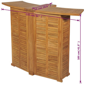 Klappbarer Bartisch Teak Massivholz 155cm