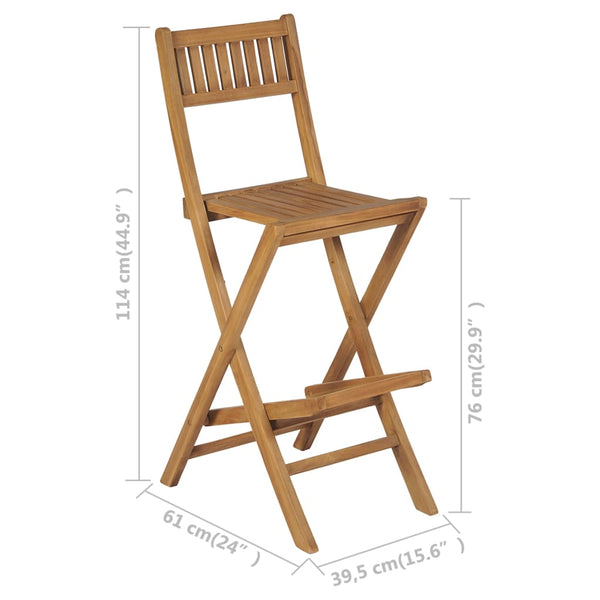 3-tlg. Teak Bistro-Set Klappstühle