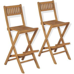 3-tlg. Teak Bistro-Set Klappstühle
