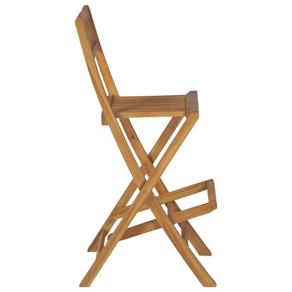 Klappbare Barhocker aus Teakholz, 2er-Set