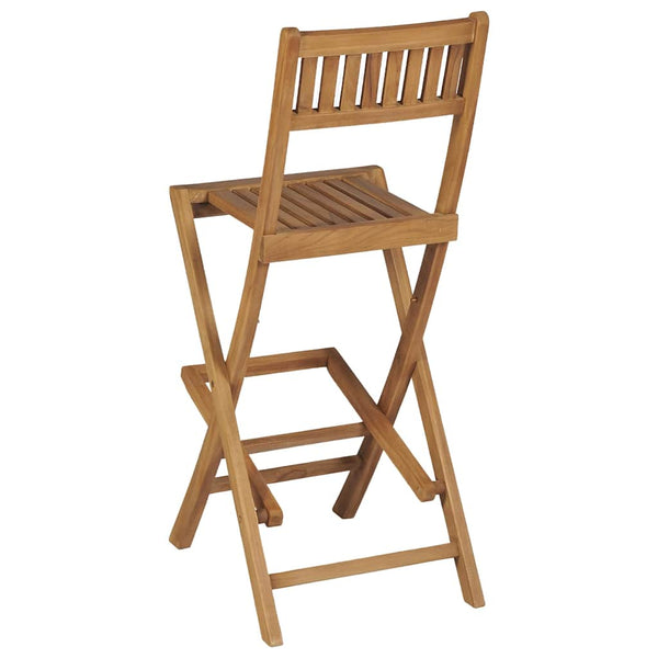 Klappbare Barhocker aus Teakholz, 2er-Set