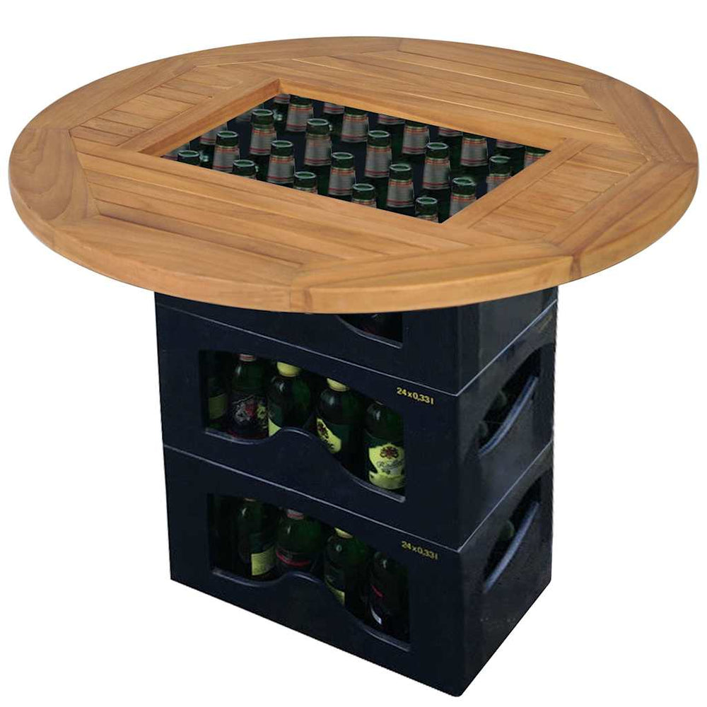 Table à caisse de bière vidaXL en teck 70 cm