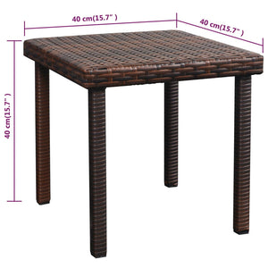 Sonnenliegen 2 Stk. mit Tisch Poly Rattan Braun