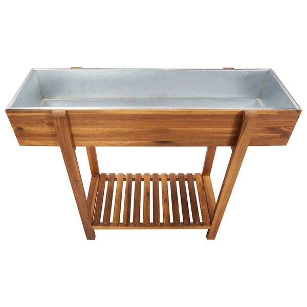 vidaXL Jardin Jardinière surélevée acacia massif et zinc
