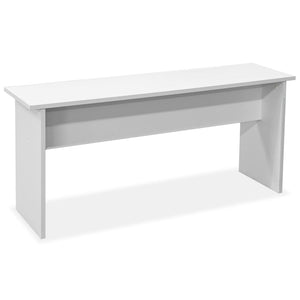 vidaXL Ensemble de salle à manger 3 pcs Table et bancs Bois d'ingénierie Blanc