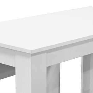 vidaXL Ensemble de salle à manger 3 pcs Table et bancs Bois d'ingénierie Blanc