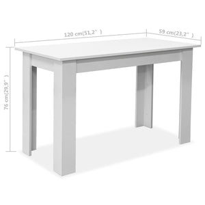 vidaXL Ensemble de salle à manger 3 pcs Table et bancs Bois d'ingénierie Blanc